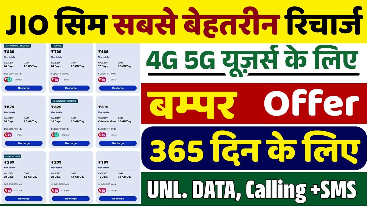 Jio Sim Best Recharge
